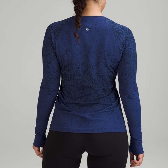 NWT swiftly tech long sleeve gradient block psychic/true navy size 4 lululemon - Picture 14 of 15